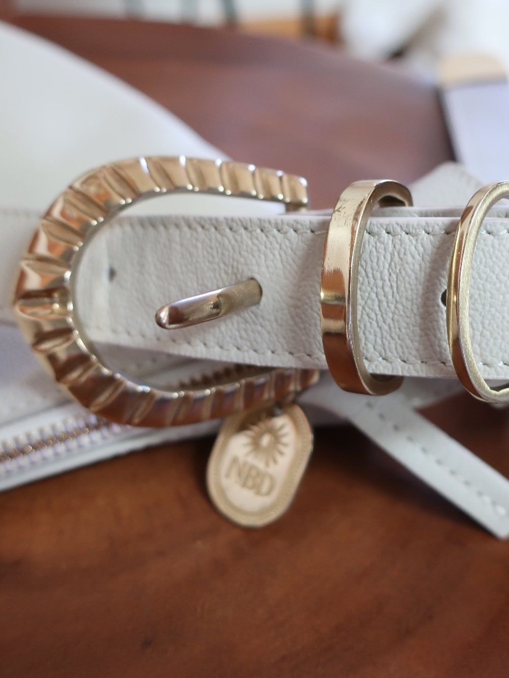 Natalie Borton Designs Sera Crescent Bag in Bone Leather - Picture 7 of 11